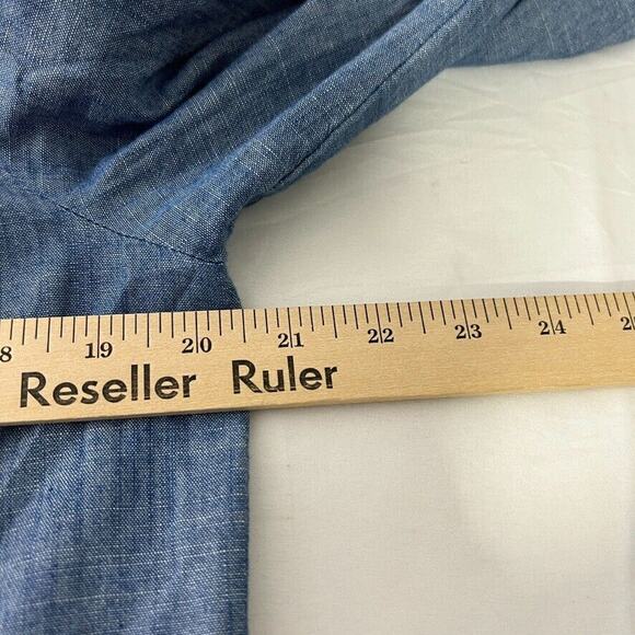 J Crew Women’s Dress Size 6 Chambray Long Sleeve Ruffle Neck Casual Lightweight - Picture 6 of 7